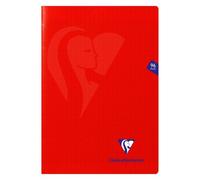 Cahier piqué Clairefontaine Mimesys - A4 21 x 29,7 cm - grands carreaux - 96 pages - rouge