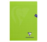Cahier piqué Clairefontaine Mimesys - A4 21 x 29,7 cm - grands carreaux - 96 pages - vert