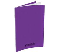 Cahier piqué conquérant classique couverture polypropylène rigide transparente a5+ 17x22cm 96 pages 90g séyès violet