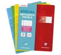 Cahier piqué déficients visuels 17x22 cm 48 pages grands carreaux 2 ,5mm agrandis 10x10 - Assortis