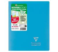 Cahier piqué Koverbook 17x22 cm 96 pages grands carreaux couverture polypropylène opaque 100% recy leu