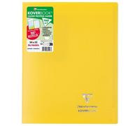 Cahier piqué Koverbook 24x32 cm 96 pages grands carreaux couverture polypropylène opaque 100% recyclé - Jaune