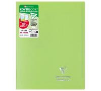 Cahier piqué Koverbook 24x32 cm 96 pages grands carreaux couverture polypropylène opaque 100% recyclé - Vert