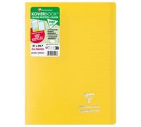 Cahier piqué Koverbook A4 96 pages grands carreaux couverture polypropylène opaque 100% recyclé - Jaune