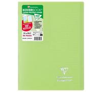 Cahier piqué Koverbook A4 96 pages grands carreaux couverture polypropylène opaque 100% recyclé - Vert