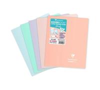 Cahier piqué Koverbook Blush 17x22 cm 48 pages grands carreaux couverture polypropylène opaque bicolore - Assortis