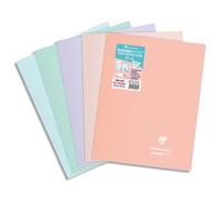 Cahier piqué Koverbook Blush 24x32cm 96 pages grands carreaux couverture polypropylène opaque bicolore Couleur aléatoire. - Assortis