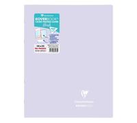 Cahier piqué Koverbook Blush 24x32cm 96 pages grands carreaux couverture polypropylène opaque bicolore - Lilas/Vert tilleul