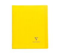 Cahier piqué Koverbook Clairefontaine - 17 x 22 cm - grands carreaux - 96 pages - jaune