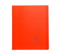 Cahier piqué Koverbook Clairefontaine - 17 x 22 cm - grands carreaux - 96 pages - rouge