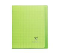 Cahier piqué Koverbook Clairefontaine - 17 x 22 cm - grands carreaux - 96 pages - vert