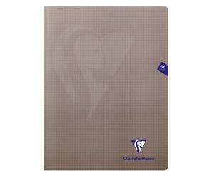 Cahier piqué Mimesys 24x32cm 96 pages petits carreaux couverture polypropylène - Gris
