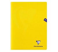 Cahier piqué Mimesys 24x32cm 96 pages petits carreaux couverture polypropylène - Jaune