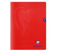 Cahier piqué Mimesys 24x32cm 96 pages petits carreaux couverture polypropylène - Rouge