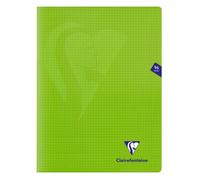 Cahier piqué Mimesys 24x32cm 96 pages petits carreaux couverture polypropylène - Vert