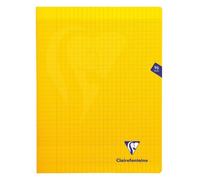 Cahier piqué Mimesys Clairefontaine - 24 x 32 cm - grands carreaux - 96 pages - jaune