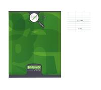 Cahier d'écriture piqué 8000 CARTE 17x22 cm 32 pages grands carreaux 4 mm agrandis 16x16 mm 90 g - Vert