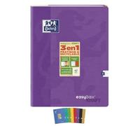 Cahier Easybook kraft Oxford agrafe 240x320 96pages seyes assorti