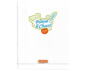 Cahier Poésie et Chant piqué 8000 POLYPRO 24x32 cm 48 pages grands carreaux + uni 90 g - Incolore
