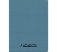 Cahier Conquerant recycle agrafe 170x220 96p seyes polypro bleu
