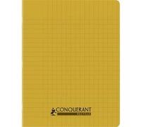 Cahier recy t recyclable, 96 pages seyès 90 g, couverture polypropylène jaune, format 17 x 22 cm CONQUERANT - jaune