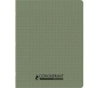 Cahier recy t recyclable, 96 pages seyès 90 g, couverture polypropylène vert, format 17 x 22 cm CONQUERANT - vert