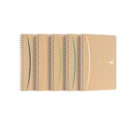 Cahier recyclé spirale Oxford Touareg A5 14,8 x 21 cm - petits carreaux - 180 pages