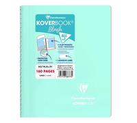 Cahier reliure intégrale enveloppante Koverbook Blush A5 160 pages ligné couverture polypropylène opaque bicolore - Menthe à l'eau/Rose poudré