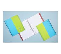 Cahier reliure intégrale enveloppante Koverbook TWIN A4+ 80 pages grands carreaux + 80 pages petits carreaux détachables perforé 4 trous couverture polypropylène bicolore - Assortis