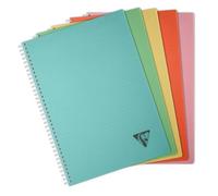 Cahier reliure intégrale Linicolor ESSENCE A4 180 pages grands carreaux couverture plastique polypropyène rainuré - Assortis