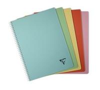 Cahier reliure intégrale Linicolor ESSENCE A4 180 pages petits carreaux couverture plastique polypropyène rainuré - Jaune paille