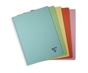 Cahier reliure intégrale Linicolor ESSENCE A4 180 pages petits carreaux couverture plastique polypropyène rainuré - Jaune paille