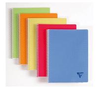 Cahier reliure intégrale Linicolor FRESH 24x32cm 100 pages petits carreaux couverture plastique polypropyène rainuré Couleur aléatoire - Assortis