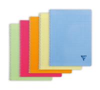 Cahier reliure intégrale Linicolor FRESH 24x32cm 180 pages grands carreaux couverture plastique polypropyène rainuré Couleur aléatoire - Assortis