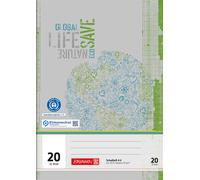Cahier scolaire BRUNNEN A4 vierge linéature 20 32 feuilles papier recyclé