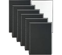 Cahier Spirale A5, Lot de 6 Carnet de Notes 60 Feuilles Lignée 21x14,5cm | Couverture Kraft Noir Carnet Spirale Petit Cahier Bloc Note pour Cadeau Écriture École Bureau