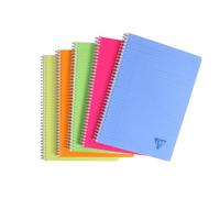 Cahier spirale Clairefontaine Linicolor fresh 21 x 29,7 cm 180 pages ligné + marge couverture plastique polypropyène rainuré Couleur aléatoire - Assortis