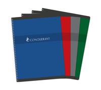 Cahier spirale Conquérant Sept A4+ 24 x 32 cm - grands carreaux - 180 pages