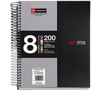 Cahier Spirale Nb-8 A5 200 Feuilles 5x5mm Polypropylène Noir Miquelrius 42007