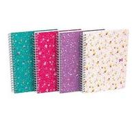 Cahier spirale Oxford Flowers - A5 14,8 x 21 cm - blanc ligné - 120 pages