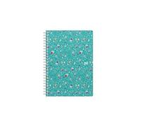 Cahier spirale Oxford Flowers - A5 14,8 x 21 cm - petits carreaux - 120 pages