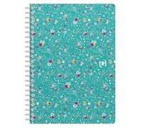 Cahier spirale Oxford Flowers - A5 14,8 x 21 cm - petits carreaux - 120 pages