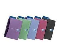 Carnet à spirales A5 quadrillé 90 feuilles couleurs assorties Paquet de 5 pièces
