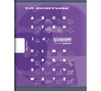 Cahier Travaux Pratiques Écriture piqué 8000 CARTE 17x22 cm 32 pages double ligne 5 mm/uni 90 g - Violet