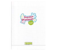 Cahier travaux pratiques piqué A4 192 pages grands carreaux avec uni Calligraphe 8000 Polypro Blanc 21x29,7 cm