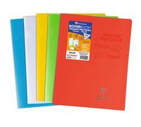 Cahier Travaux Pratiques piqué Koverbook 24x32cm 64 pages grands carreaux + uni 90 g couverture polypropylène transparent - Assortis