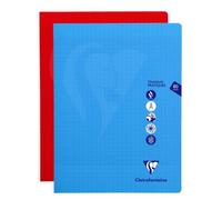 Cahier Travaux Pratiques piqué Mimesys 24x32cm 80 pages grands carreaux + uni couverture polypropylène Couleur aléatoire - Assortis