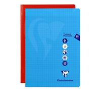 Cahier Travaux Pratiques piqué Mimesys A4 80 pages grands carreaux + uni couverture polypropylène Couleur aléatoire - Assortis