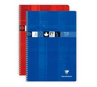Cahier Travaux Pratiques reliure intégrale A4 80 pages grands carreaux 90 g + uni 125 g - Assortis