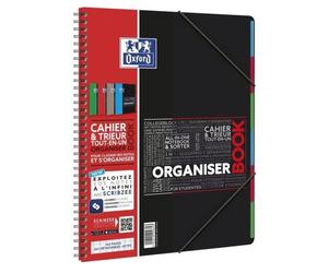 Cahier Trieur OrganiserBook connecté Scribzee - OXFORD - 160p Séyès A4+ - Assortiment de couleurs aléatoires